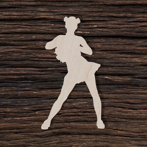 Cheerleader aus Holz für Bastelarbeiten und Dekorationen - Holzrohlinge - Bastelrohlinge - Aufstrebender Jubel - Little Pep Squad - Cheerleader Charm