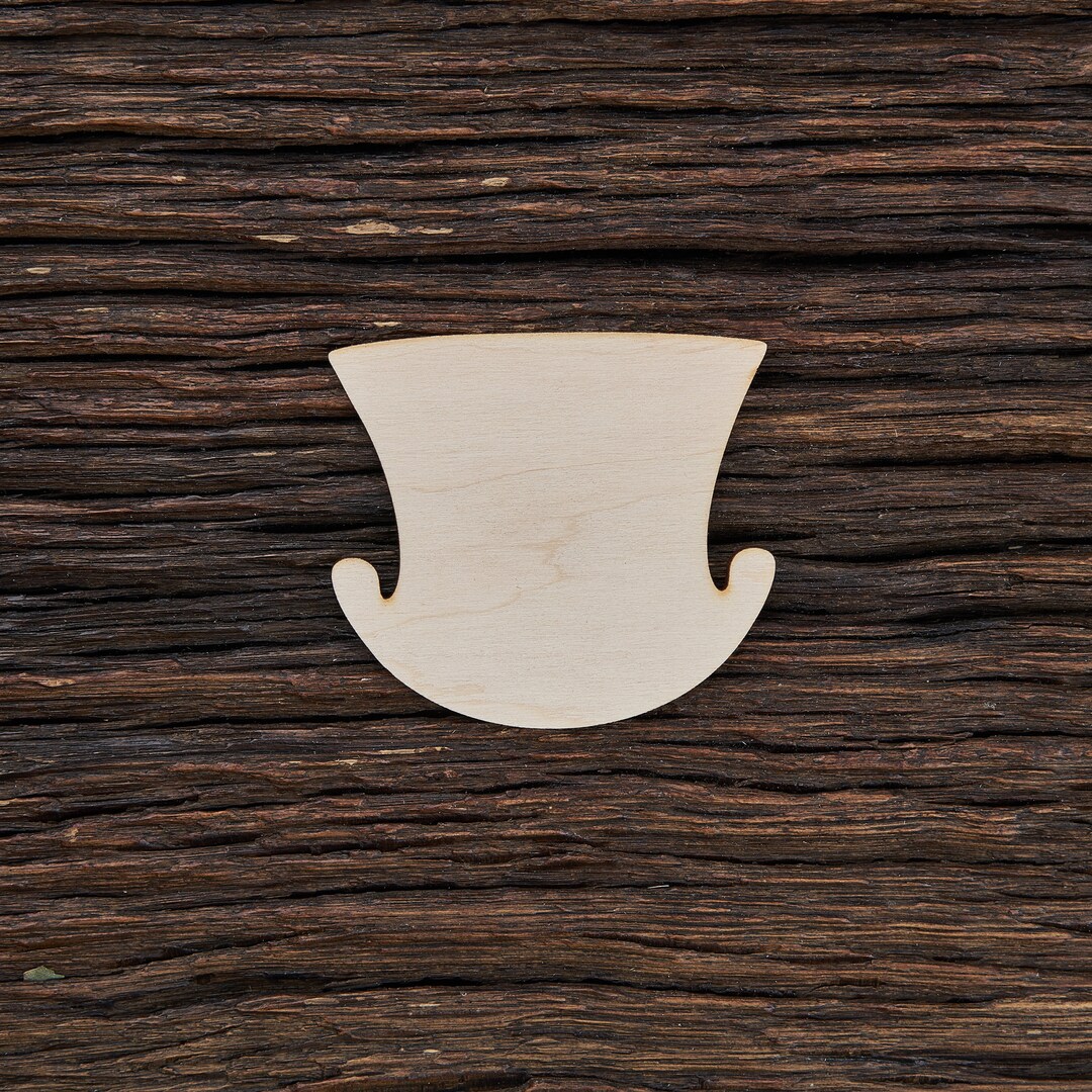 Wooden Top Hat Shape for Crafts and Decoration Laser Cut Mini Top Hat