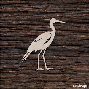 Storch aus Holz für Kunsthandwerk und Dekoration - Holzrohlinge - Bastelrohlinge - Storch Halskette - Storch Anhänger - Storch Ohrringe