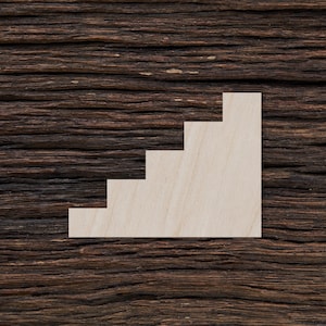 Wooden Steps for Crafts and Decorations - Steps Shape - Steps Magnet - Steps Cut Out