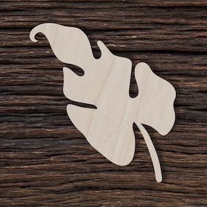 Pflanzenblatt aus Holz für Basteln und Dekorationen - Blatt Wandkunst - Exotisches Blatt - Blanko Bastelform - Ausschneiderohlinge aus Holz