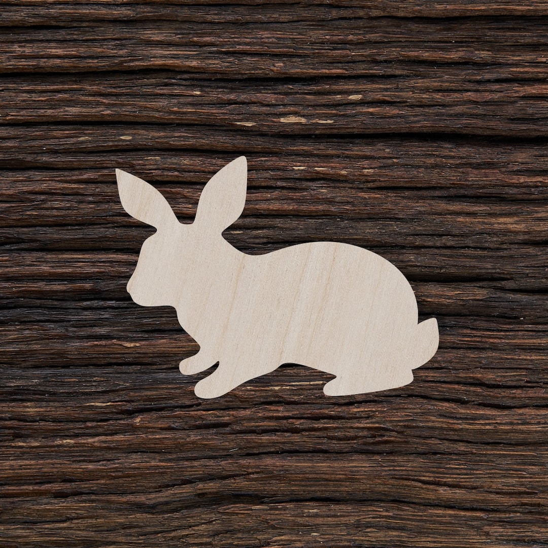 Wood Rabbit Symbol Wooden Rabbit for Crafts and Decorations - Rabbit Shape - Rabbit Magnet ...