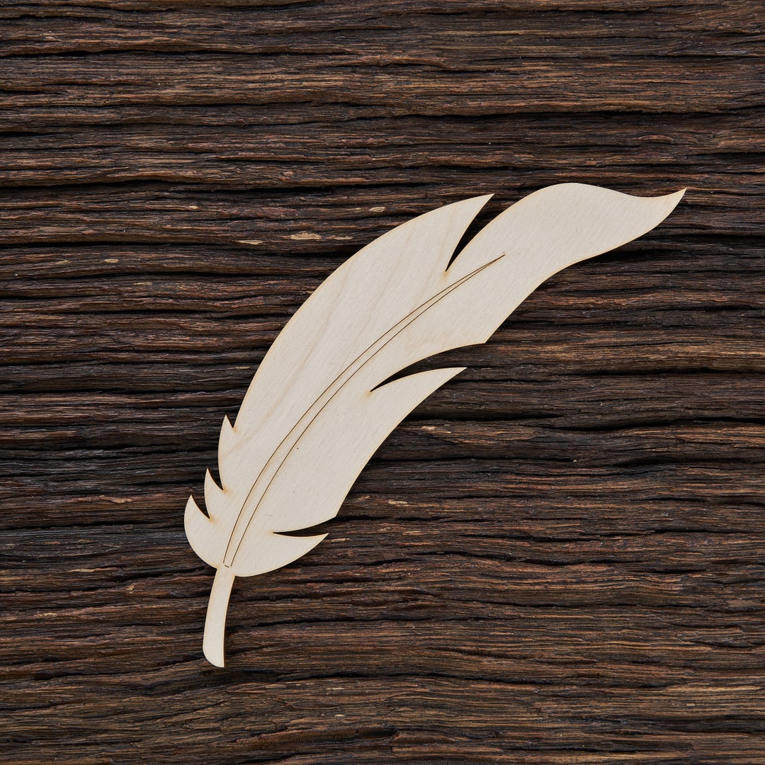 Wooden Feather Shape for Crafts Laser Cut Feather Shape Feather Decor