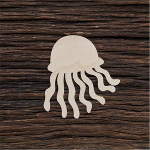 Wooden Jellyfish for Crafts - Laser Cut - Blank Shape - Home Decoration - Wooden Shape