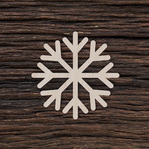 Wooden Simple Snowflake for Crafts and Decorations - Simple Snowflake - Snowflake Blank - Snowflake Decor