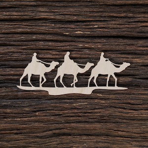 Tre Re Magi in legno per artigianato e decorazioni - Spazi vuoti in legno - Spazi vuoti artigianali - Oggetti di scena Saggi - Magneti Saggi - Saggi fatti a mano