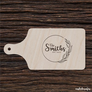 Personalized Engraved Cutting Board - Paddle Cutting Board - Housewarming Gift - Wedding Cutting Board - Wood Cutting Board - Engraving
