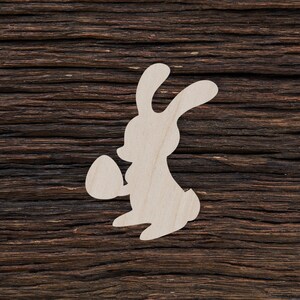 Conejo de Pascua de madera para artesanías y decoraciones - Colgante de conejo de Pascua - Imán de conejo de Pascua - Conejo de Pascua recortado