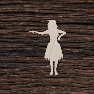 Wooden Hula Girl for Crafts and Decorations - Hula Girl Shape - Hula Girl Magnet - Hula Girl Necklace