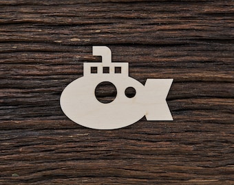 Holz U-Boot Schiffsform zum Basteln und Dekorieren - Laser cut - Sub - U-Boot Geschenk - Marine - U-Boot Silhouette