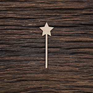 Wooden Princess Wand Shape For Crafts And Decoration Laser Cut Fairy Wand Magic Wand Star Wand Kids Wand image 1