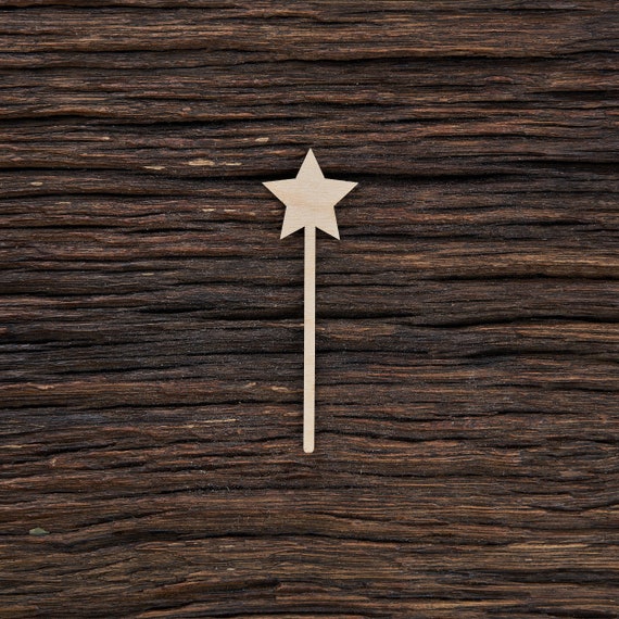 Wooden Princess Wand Shape For Crafts And Decoration Laser Etsy