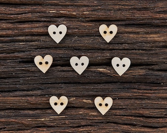 Herz Knöpfe aus Holz zum Basteln - Laser cut - Holzknöpfe, Strickknöpfe, Nähknöpfe, Bastelknöpfe