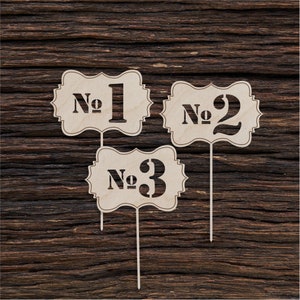 Houten tafel nummers voor decoratie-Laser cut-rustieke tabel nummers-bruiloft tabel nummer-tabel hekje