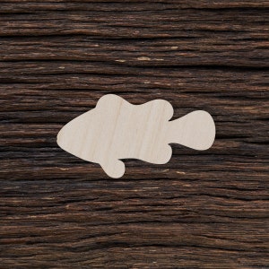 Pez payaso de madera para manualidades y decoraciones - Forma de pez payaso - Imán de pez payaso - Collar de pez payaso