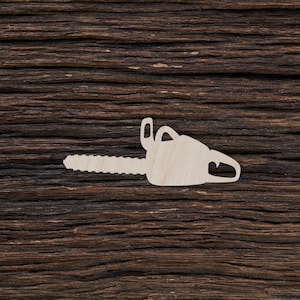 Wooden Chainsaw for Crafts and Decorations - Chainsaw Shape - Chainsaw Magnet - Chainsaw Cut Out