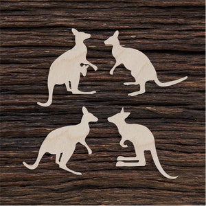 Wooden Kangaroo Shape for Crafts and Decoration - Laser Cut - Kangaroo Figurine - Wooden Kangaroo - Kangaroo Cut Out