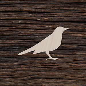 Wooden Blackbird for Crafts and Decorations - Blackbird Charm - Blackbird Decor - Blackbird Blank
