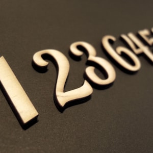 In legno 0-9 numeri, 0-9 Numero Segno, Numeri in Legno, 0-9 Numeri Lettere  in Legno Non Finite Numeri per artigianato fai-da-te, decorazioni per la