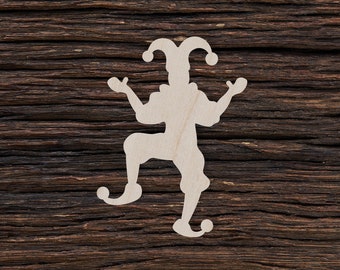 Wooden Jester for Crafts and Decorations - Jester Cut Out - Jester Shape - Jester Magnet