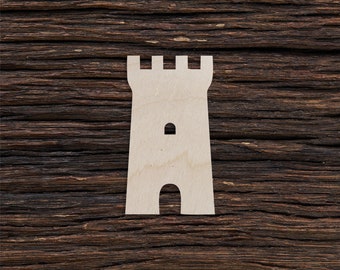 Wooden Castle Tower Shape For Crafts And Decoration - Laser Cut - Tower - Wooden Castle - Castle Decor - Wooden Wall Art