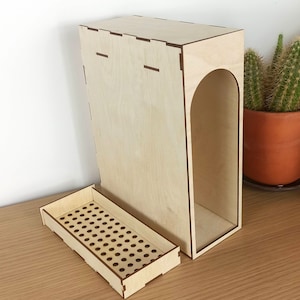 Tall Wooden Book Nook With Secret Drawer For Crafts - US LETTER size - Book Nook Kit - Shelf Insert  - Diy Book Nook Alley- UNASSEMBLED