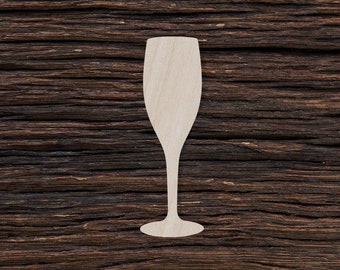 Wooden Champagne Glass for Crafts and Decorations - Champagne Glass - Champagne Charm - Champagne Blank
