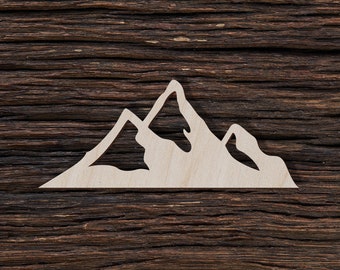 Wooden Mountain Range For Crafts And Decorations - Wooden Blanks - Craft Blanks - Mountain Wall Art - Mountain Bracelet - Mountain Art