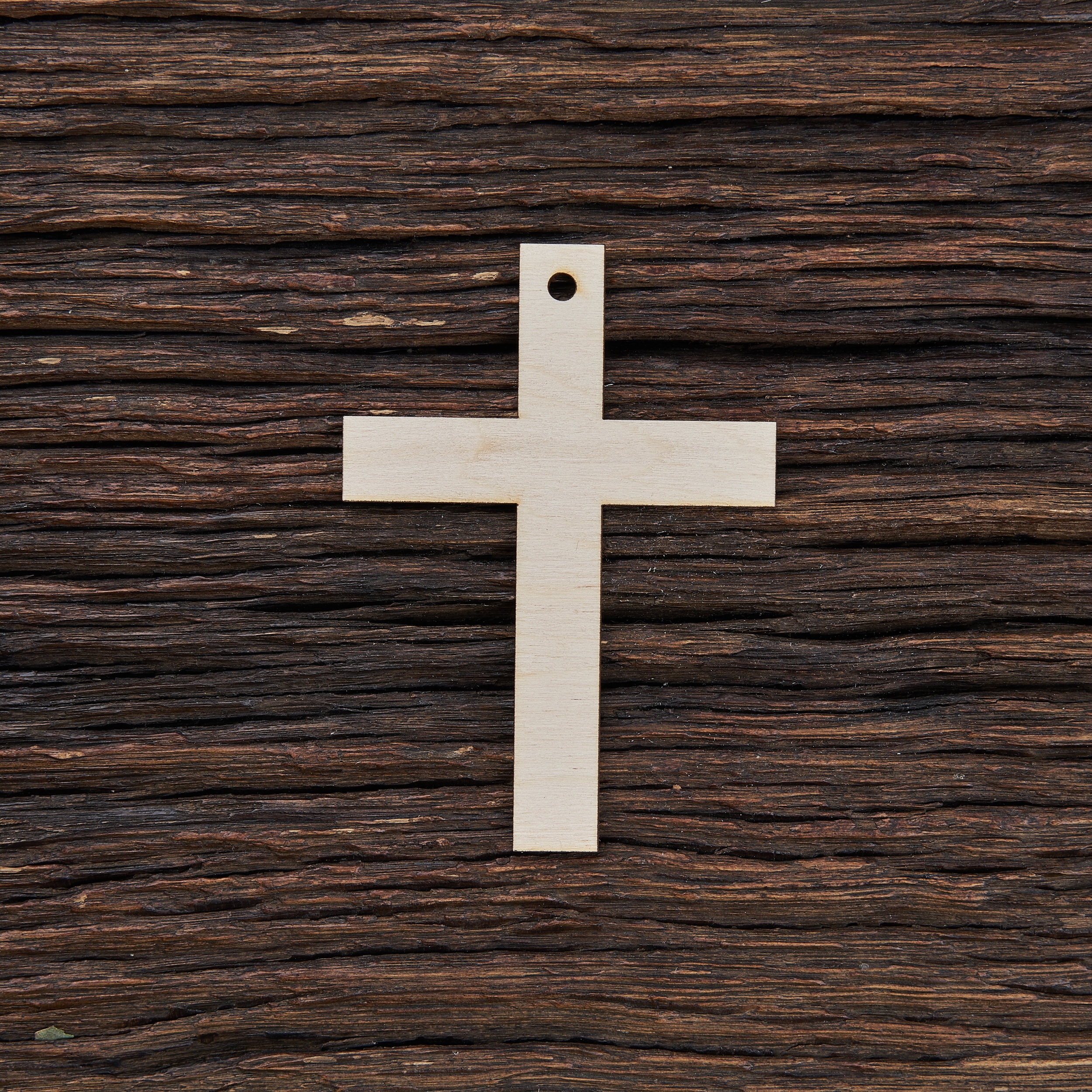 Wood Cross Necklace Brown
