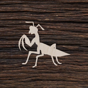 Wooden Praying Mantis for Crafts and Decorations - Praying Mantis Blank - Praying Mantis Decor - Praying Mantis Charm