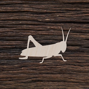Wooden Grasshopper for Crafts and Decorations - Grasshopper Shape - Grasshopper Magnet - Grasshopper Cut Out