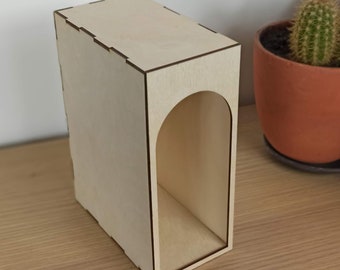 Forma de rincón de lectura de madera para manualidades y decoración - Corte láser - Kit de rincón de lectura - Inserto de estantería - Rincón de callejón - Rincón de lectura DIY - Sin ensamblar
