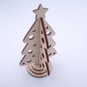 Wooden Mini Christmas Tree - Interlocking for Crafts - Laser Cut - Christmas Decor - Christmas Ornaments - Holiday Decoration