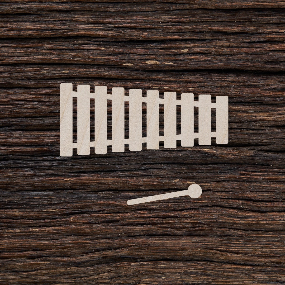Xilofono in legno per artigianato e decorazioni - Orecchini xilofono - Xilofono ritagliato - Forma xilofono