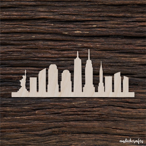 Wooden New York Skyline Shape For Crafts And Decoration - Laser Cut - New York City - New York Jewelry - Home State Plaque