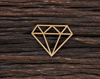 Houten Oorbel Vorm Diamant voor Ambachten - Laser Gesneden