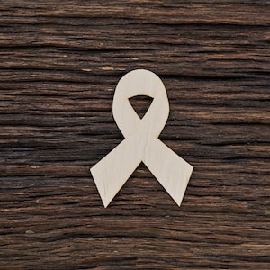 Wooden Awareness Ribbon Shape For Crafts And Decoration - Laser Cut - Ribbon Shape - Awareness Ribbon - Wood Ribbon - Wooden Ribbon