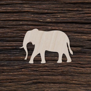 Wooden Elephant for Crafts and Decorations - Elephant Shape - Elephant Magnet - Elephant Cut Out