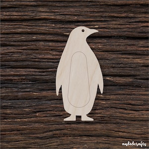 Wooden Penguin Shape For Crafts And Decoration - Laser Cut - Penguin Ornament - Penguin Gift - Mini Penguin - Penguin Figurine