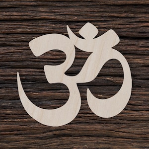 Wooden Om Symbol for Crafts and Decorations - Aum Om Ohm - Om Stud Earrings - Om Harmony