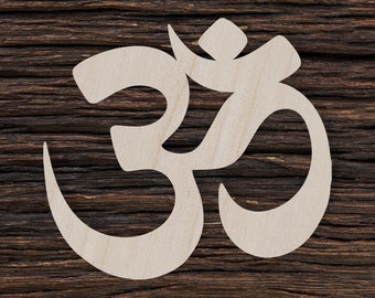Wooden Om Symbol for Crafts and Decorations - Aum Om Ohm - Om Stud Earrings - Om Harmony
