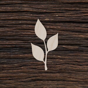 Tallo y hoja de madera para manualidades y decoraciones - Decoración de tallo y hoja - Encanto de tallo y hoja - Tallo y hoja en blanco