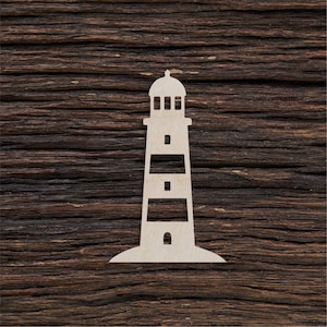 Forma de faro de madera para artesanía y decoración - Decoración de faro - Corte láser - Faros - Arte de faro - Casa de la luz