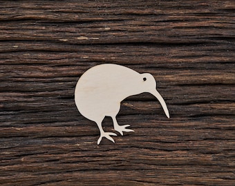 Wooden Kiwi Bird Shape For Crafts And Decoration - Laser Cut - Kiwi - Kiwi Miniature - Wooden Animals - Animal Miniature