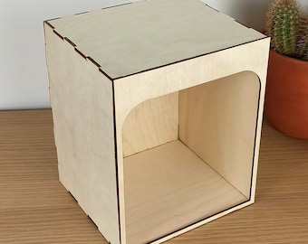 Kit de rincón de libros de madera con forma de doble libro para manualidades y decoración - Estantería de inserción - Rincón de callejón - Rincón de libros de bricolaje - Biblioteca - SIN MONTAR