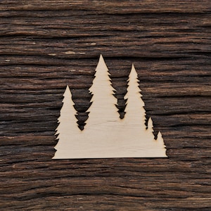 Forma di albero di pino in legno per artigianato e decorazione - Taglio laser - Alberi di pino - Albero - Foresta di pini - Sagoma di albero