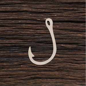 Wooden Fishing Hook Shape For Crafts And Decoration - Laser Cut - Fish Hook - Fish Hook Bracelet - Fish Hooks - Fish Hook Necklace