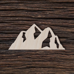 Paisaje de montaña de madera para artesanías y decoraciones - Arte mural de montaña - Pulsera de montaña - Boda de montaña - Forma artesanal en blanco