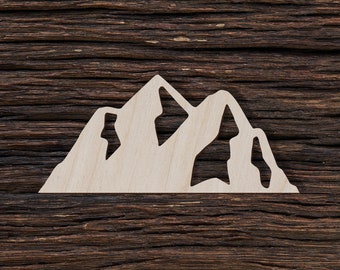 Wooden Mountain Landscape for Crafts and Decorations - Mountain Wall Art - Mountain Bracelet - Mountain Wedding - Blank Craft Shape