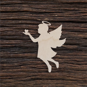 Wooden Angel Girl Shape For Crafts And Decoration - Laser Cut - Girl Angel - Little Girl Angel - Angel - Christmas Angel